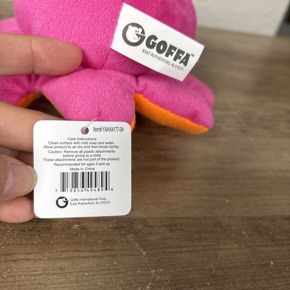 Goffa Mini 6" Pink Orange Octopus Plush Stuffed Animal Toy - Picture 3 of 5
